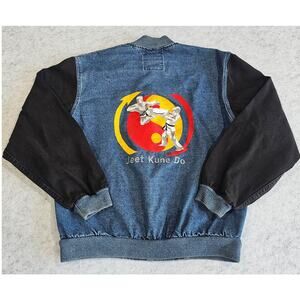 Vintage Rennoc Classic Varsity Denim Jean Jacket Jeet Kune Do, Mens Sz M